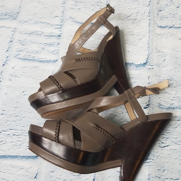 Pura Lopez Open Toe Sling Back Platform Wedge Heel - Picture 3 of 7